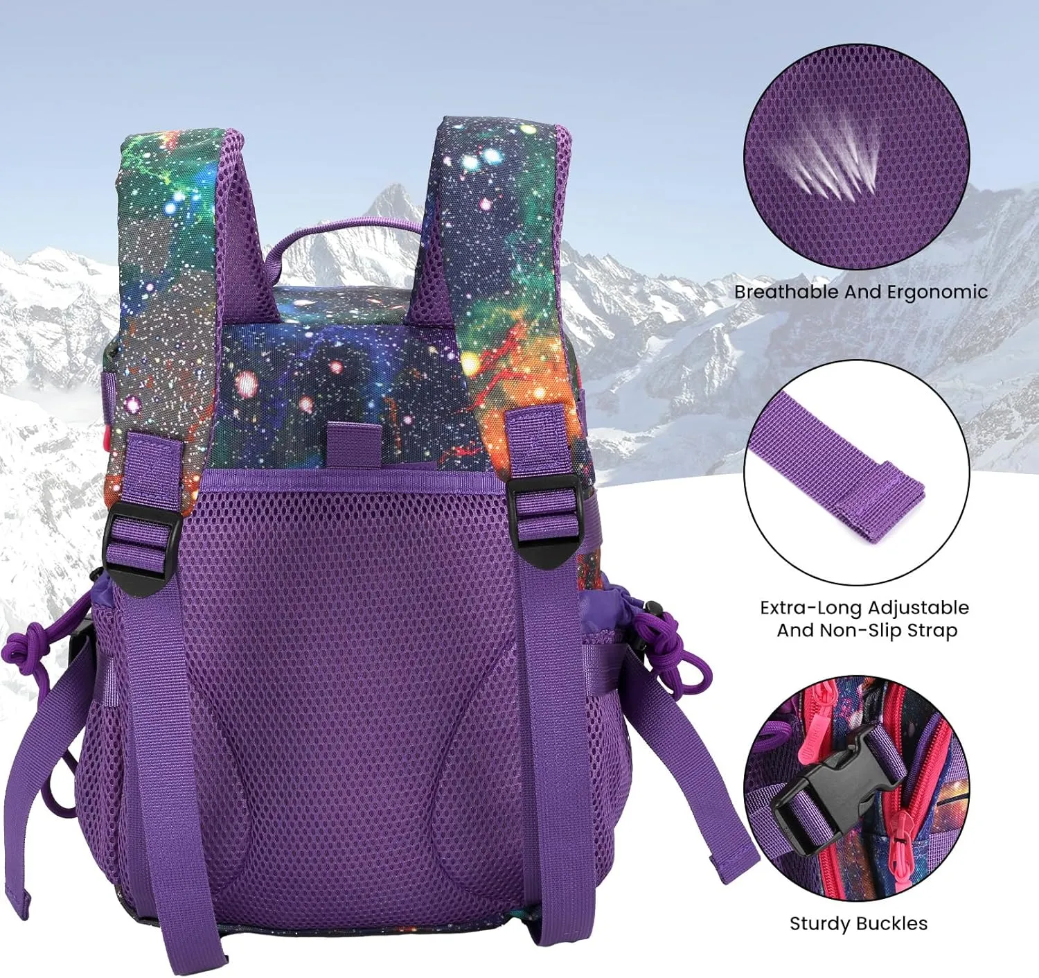 9L Mini Tactical Backpack for Men Women,Small Military Tactical Backpack for Sport,Gym,Hiking,Travel,Camping(Galaxy Purple)