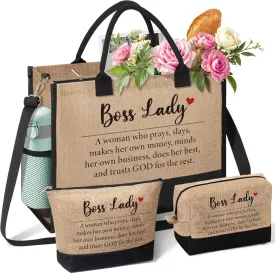 Boss Lady Gifts for Women, Funny Boss Lady Tote Bag Beach Bag, Bosses Day, Birthday, Christmas, Farewell Appreciation Gift for Women Her Female Manager