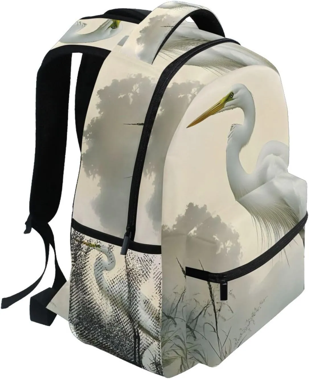 Crane Wood Stand Backpack for School Boys Girls Laptop Travel Backpack Book Bag Daypack 11.4 16 In S