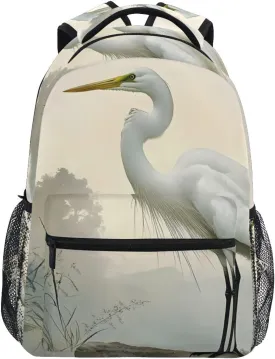 Crane Wood Stand Backpack for School Boys Girls Laptop Travel Backpack Book Bag Daypack 11.4 16 In S