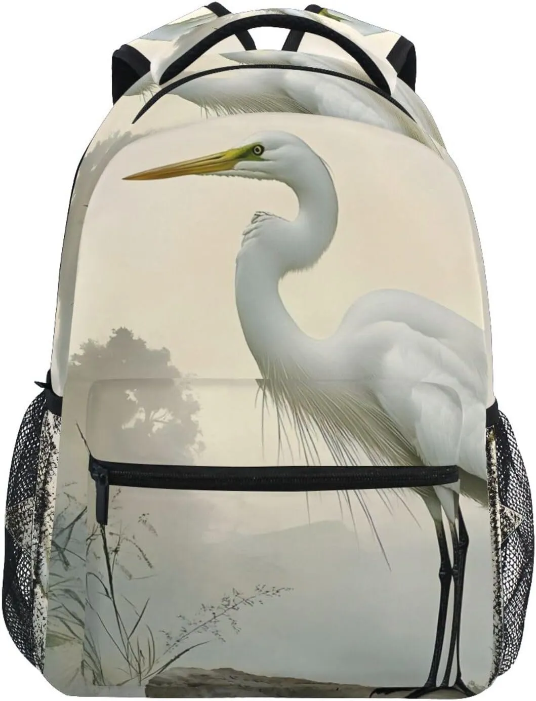 Crane Wood Stand Backpack for School Boys Girls Laptop Travel Backpack Book Bag Daypack 11.4 16 In S