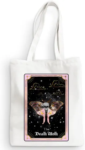 Decohim Funny Skull Tarot Card Sarcastic Canvas Tote Bag Grocery Bags Witchy Gifts for Women Halloween Birthday Christmas