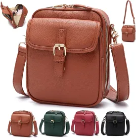 Forcipower Crossbody Leather Bag, Urvashi Crossbody Bag, Vintage Anti Theft Messenger Shoulder Bag, Built in Wallet