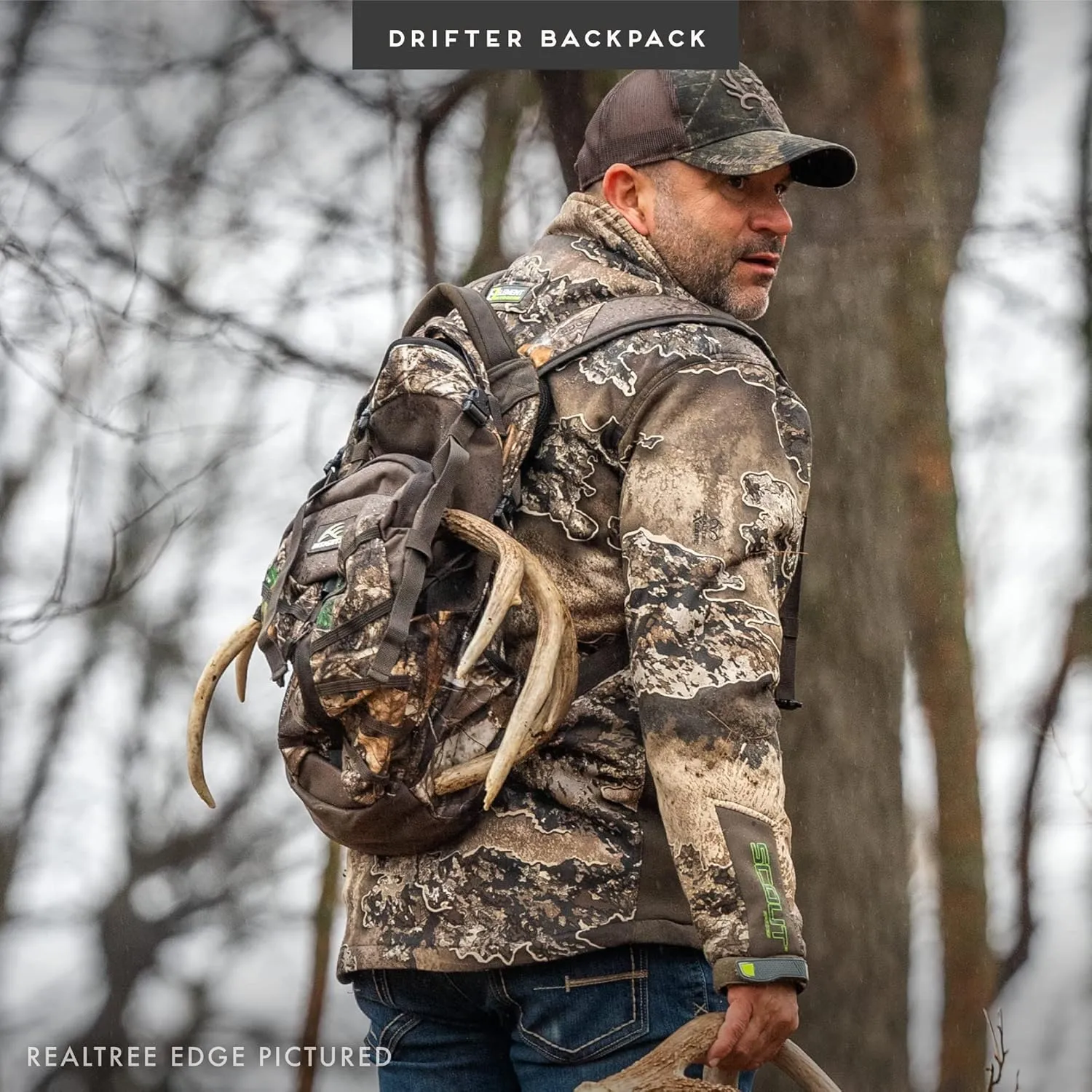 Insights Hunting by frogg toggs - The Drifter Backpack, Lightweight Camouflaged Day Pack holds Decoy, two H20 Bottles, Mossy Oak DNA