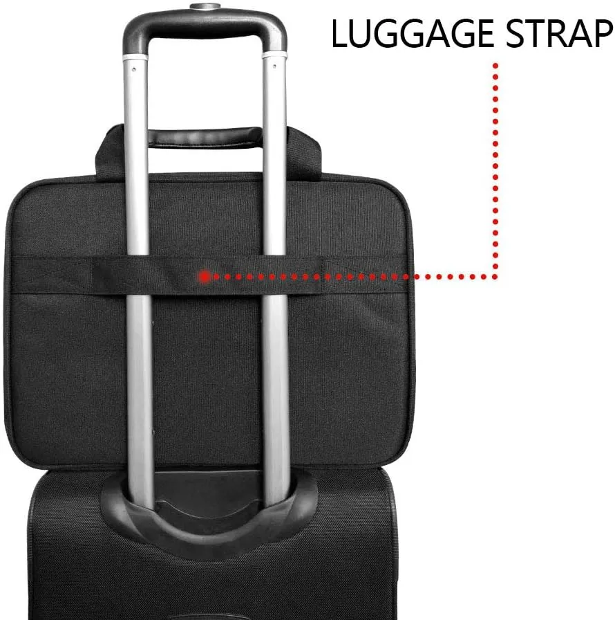 KROSER Laptop Bag 15.6 Inch Laptop Briefcase Laptop Messenger Bag Water Repellent Computer Case Laptop Shoulder Bag Durable Tablet Sleeve with RFID Pockets for Business/College/Women/Men-Black/Red