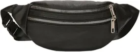 leather Fanny pack, Outdoor travel waist Pack Cowhide Leather Large Size 2 Pockets waist bag.Suitable for outdoor mountaineering, travel, camping, cycling, running, etc.black-F
