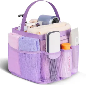 Mesh Shower Caddy Portable for College Dorm Room Essentials,Portable Shower Caddy Dorm with 8-Pocket Large Capacity, Shower Bag for Beach, Swimming, Gym-Purple