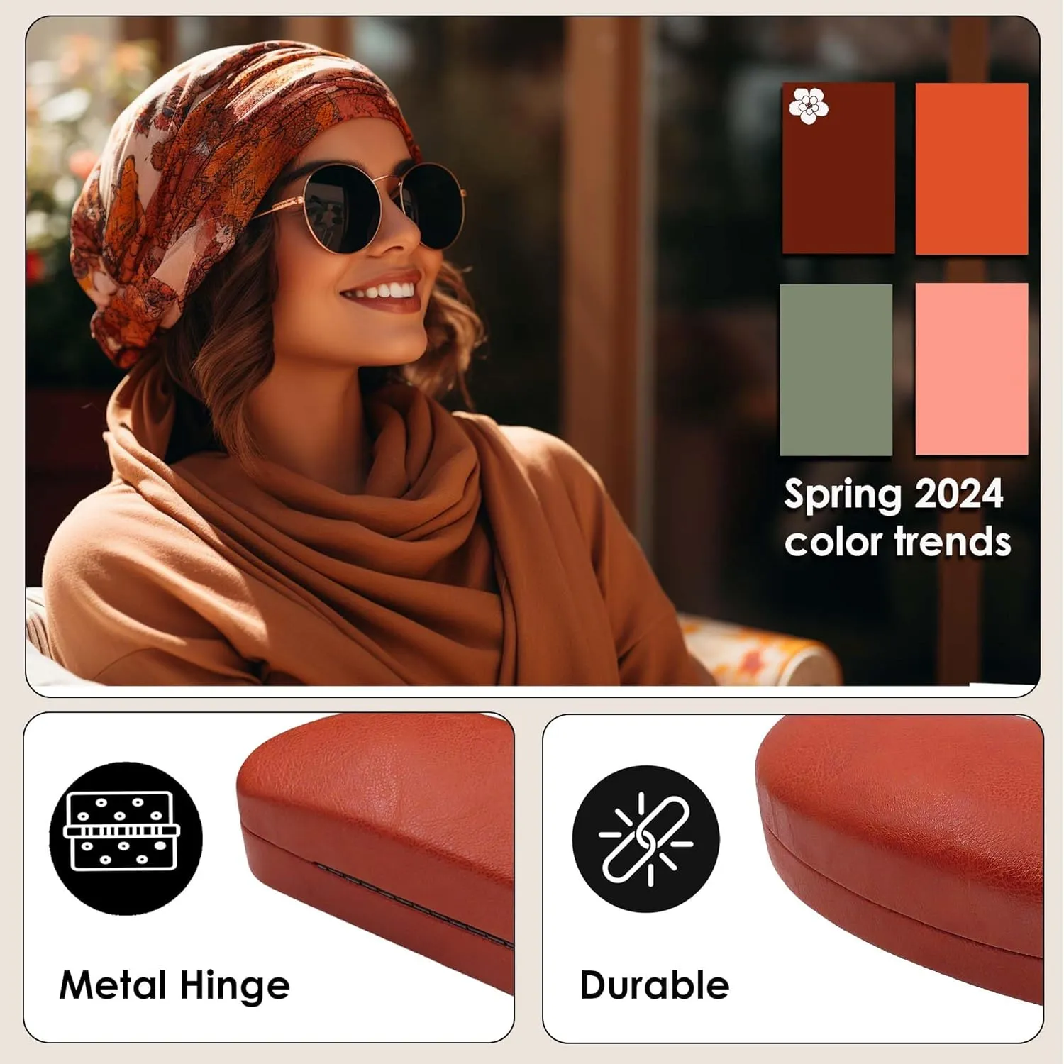 MyEyeglassCase Hard Sunglasses case - Women Glasses Case Holder - Large Durable Eyeglass Case Hard Shell with Pouch & Cloth