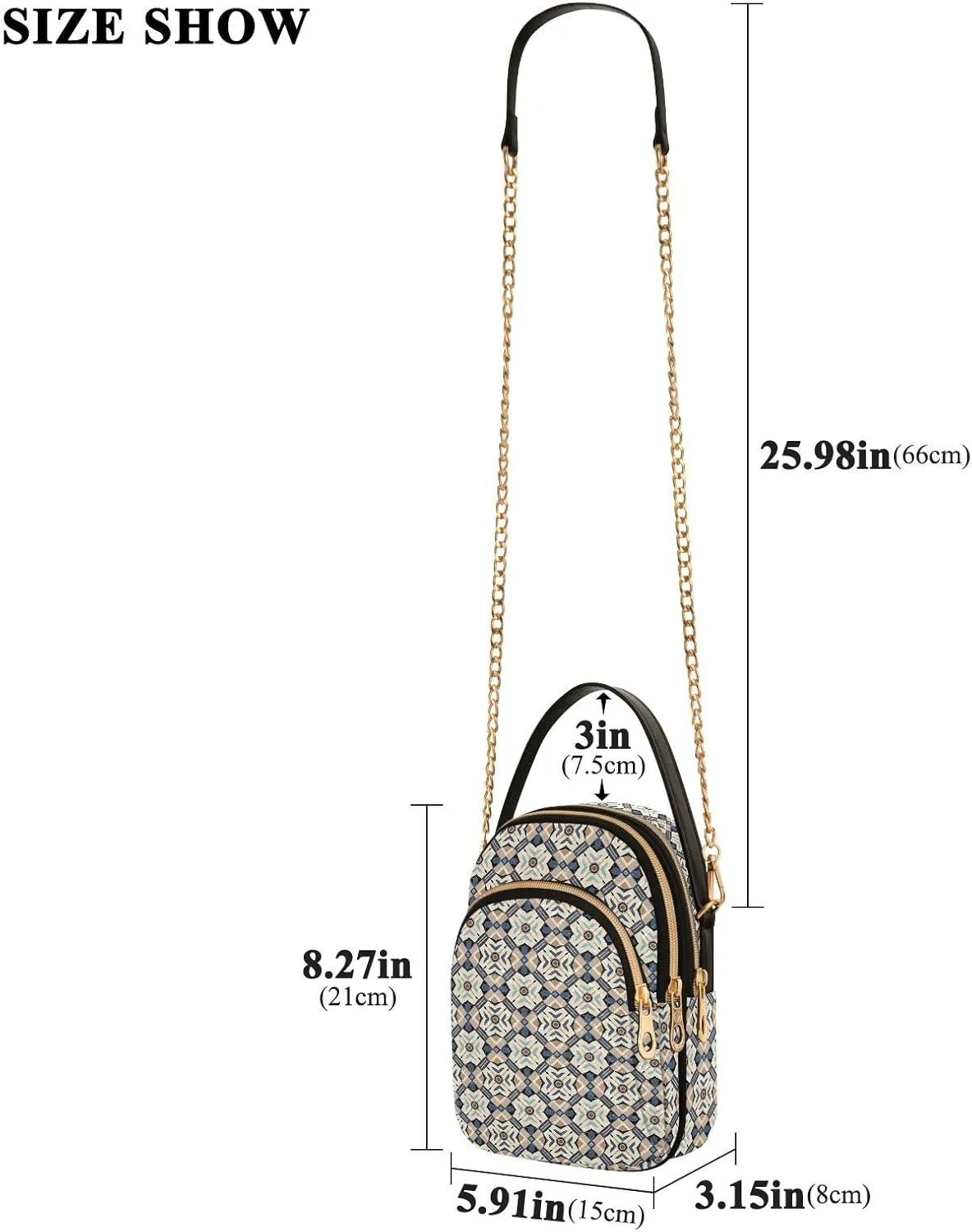 Quilted Shoulder Bag for Women with Chain Strap Leather Handle