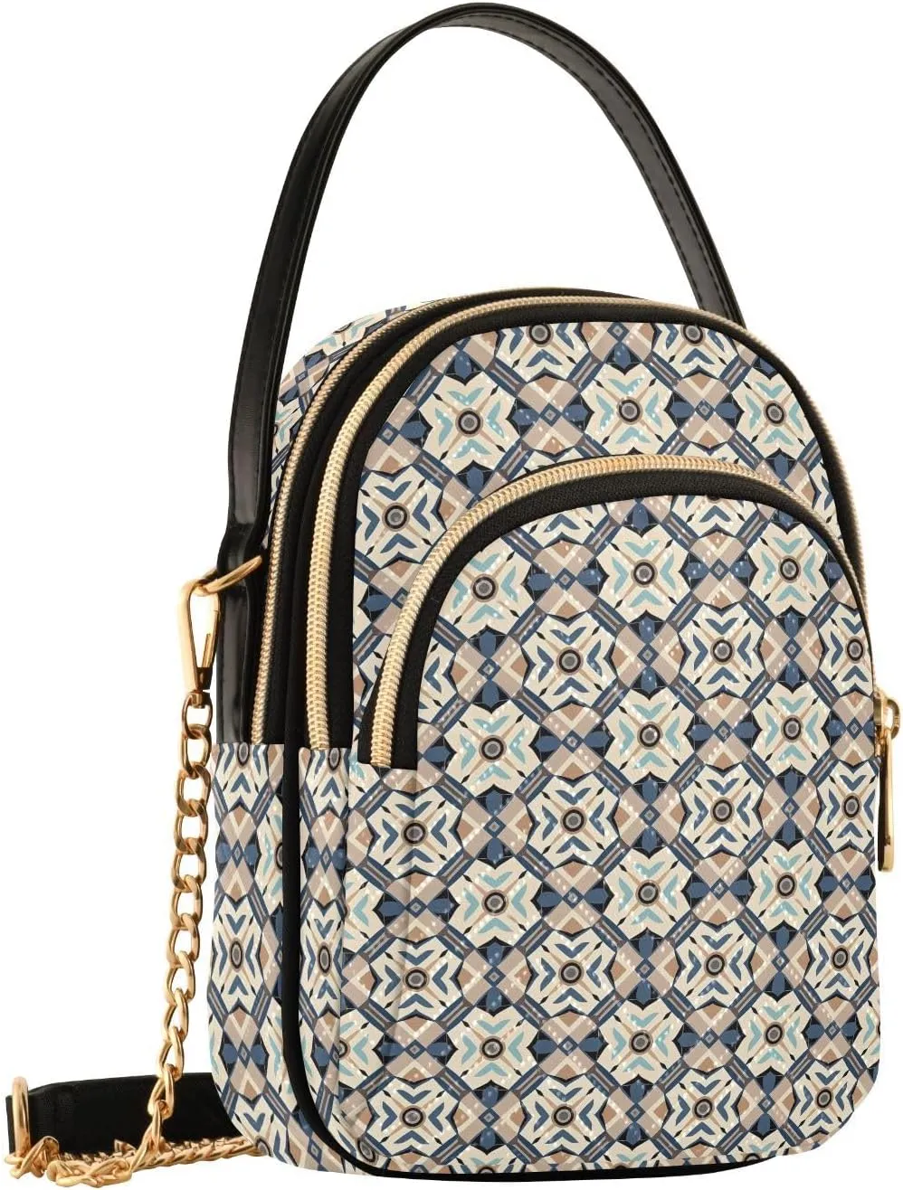 Quilted Shoulder Bag for Women with Chain Strap Leather Handle