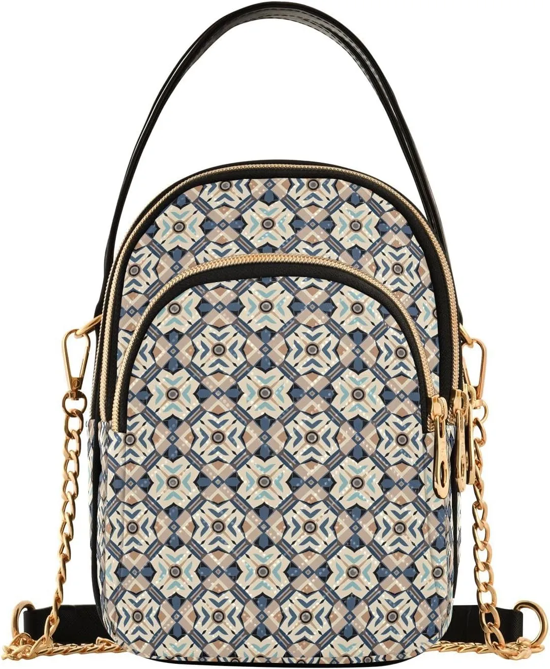 Quilted Shoulder Bag for Women with Chain Strap Leather Handle