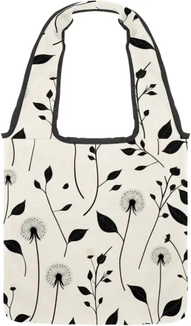 Reusable Canvas Tote Bags, Multi-Purpose Cloth Bags for Grocery Shopping Work Travel - Watercolor Summer Flowers Background