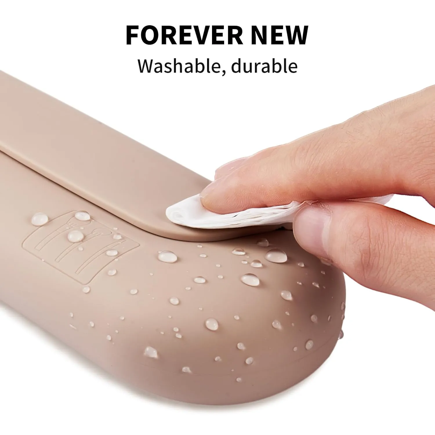 Silicone Makeup Brush Holder Travel Cosmetic BagSoft Portable Cosmetic Face Brushes Holder with Upgrade Anti-Fall Out Magnetic Closure, Large Travel Makeup Brush Case - Walnut