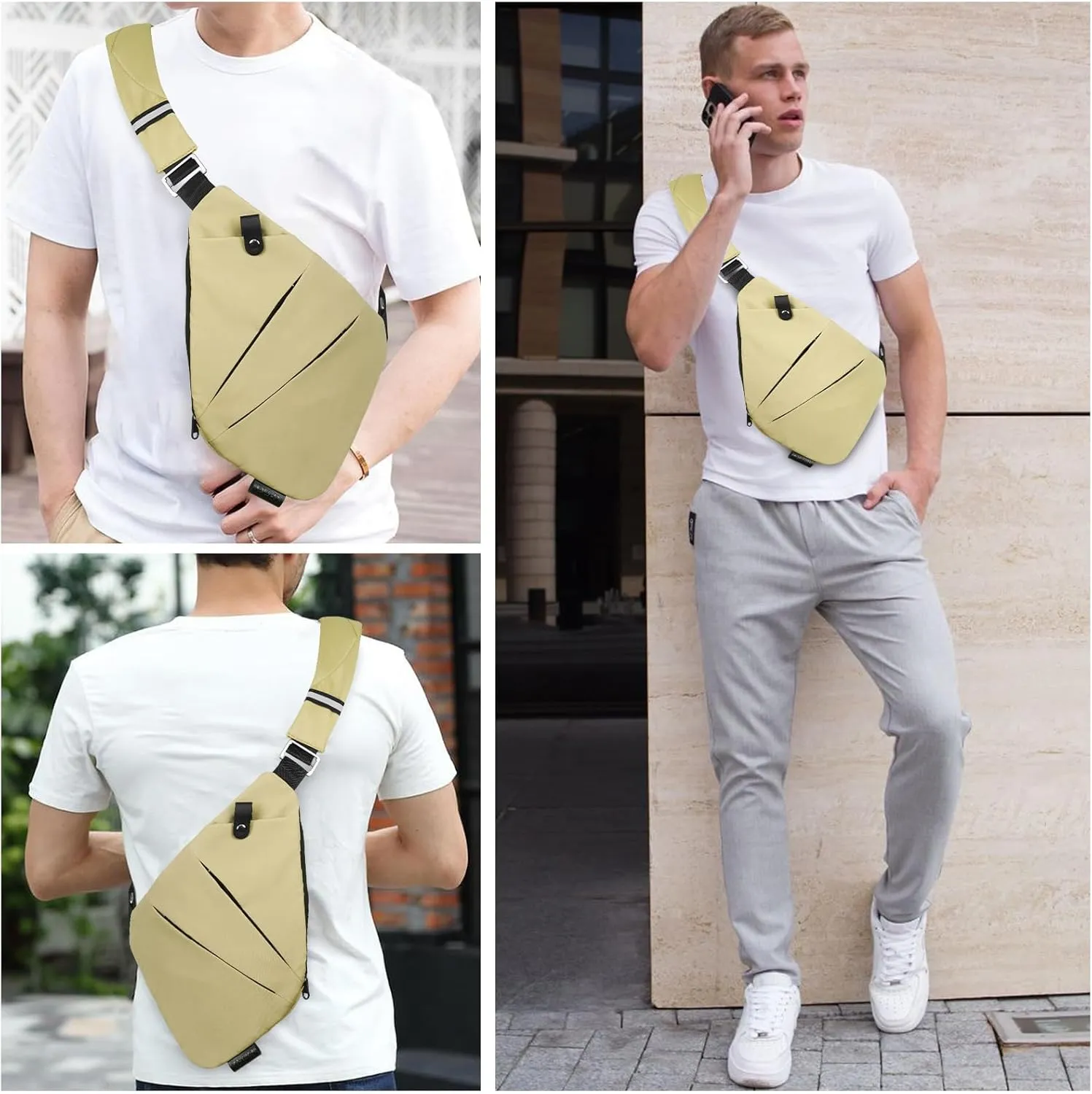 Sling Bag for Women Men, Anti Theft Travel Bag Crossbody Bags for Women Men Flex Bag for Outdoor Sport Casual Hiking Running