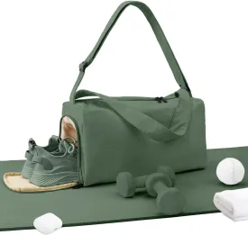 Small Gym Bag for Women with Shoes Compartment, Stylish Duffle Travel Bag for Plane, Lightweight Duffle Bag for Women & Men, Sport Gym Tote Bag with Wet Pocket for Yoga, Pilates, Swimming