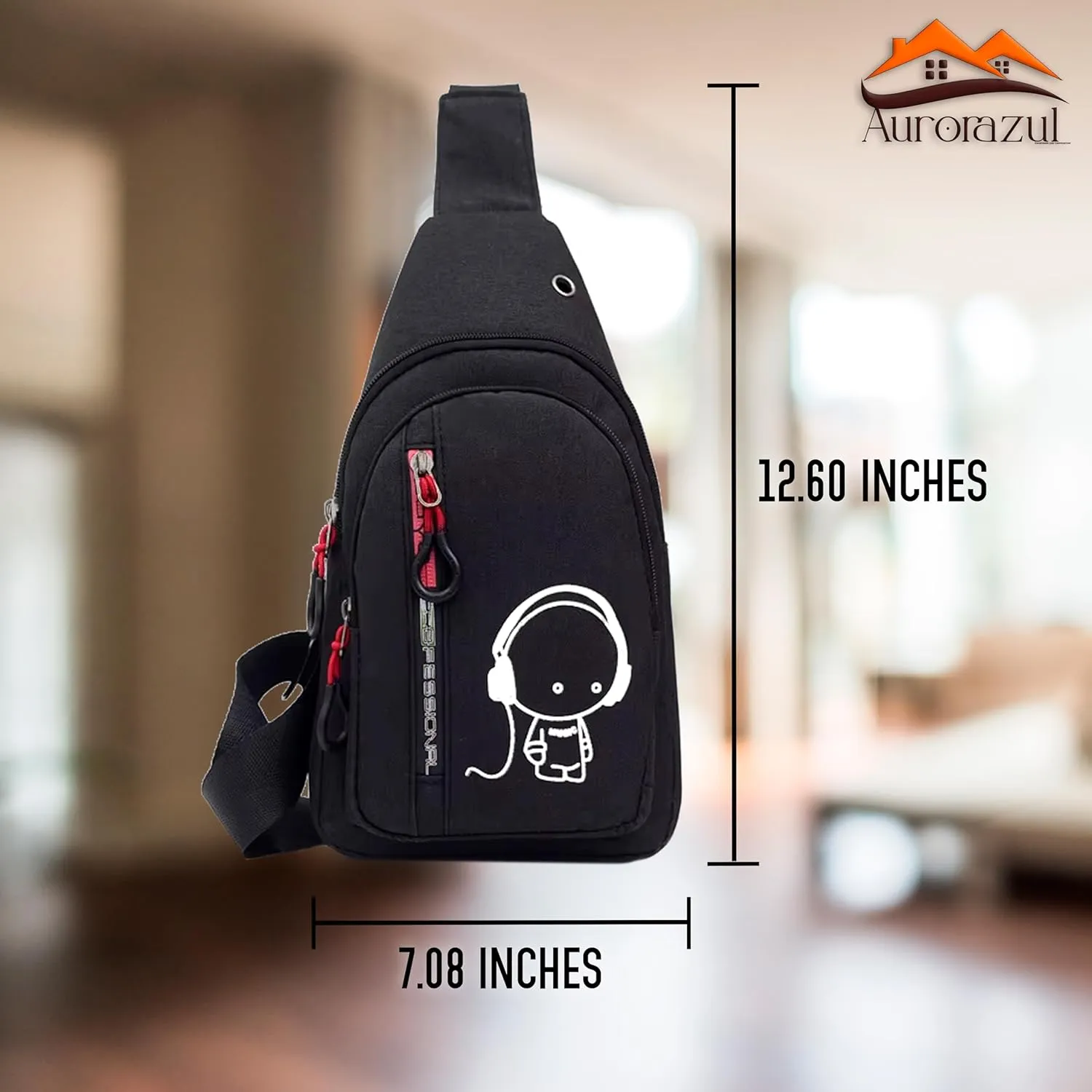 Small Sling Crossbody Bag for Women & Men  Lightweight Travel Shoulder Bag with Adjustable Strap  Compact One Strap Backpack for Hiking, Walking & Everyday Use, Black