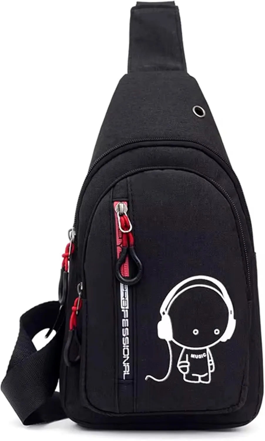Small Sling Crossbody Bag for Women & Men  Lightweight Travel Shoulder Bag with Adjustable Strap  Compact One Strap Backpack for Hiking, Walking & Everyday Use, Black