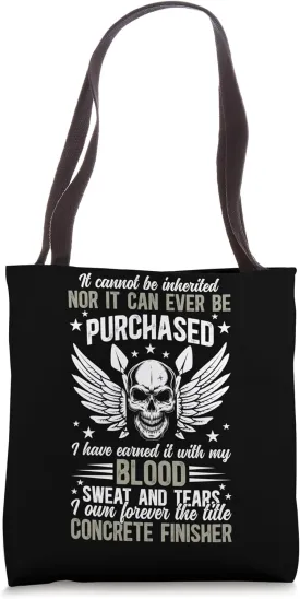 The Title Concrete Finisher Concrete Finishing Tote Bag