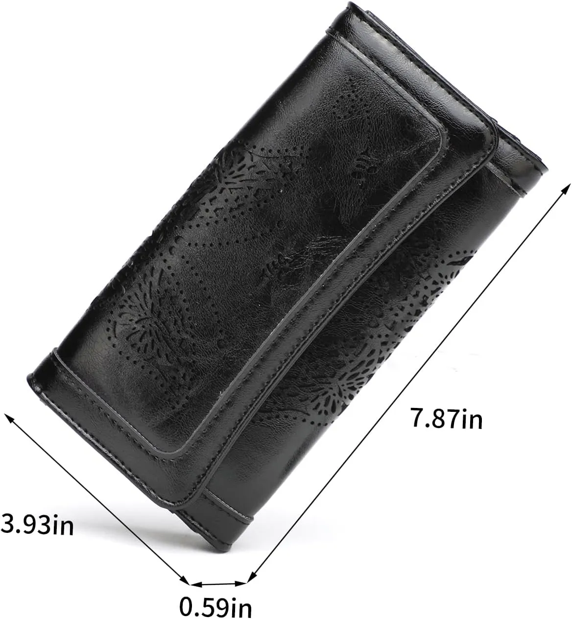 Womens Wallets RFID Blocking Leather Clutch Long Wallet for Women Card Holder Phone Organizer Ladies Travel Purses Black