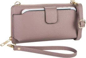 Womens Wristlet Wallet Crossbody Bag Cellphone Purse Handbag RFID Card Slots 2 Strap Wrist