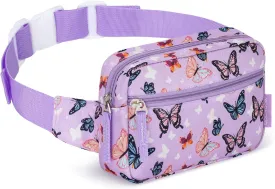 WOOMADA Fanny Pack, Crossbody Bag Waist Bag with Adjustable Waistband, Cute Belt Bag for Gifts(Purple Butterfly)