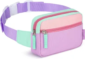 WOOMADA Fanny Pack, Crossbody Bag Waist Bag with Adjustable Waistband, Cute Belt Bag for Gifts(Turquoise&Purple)