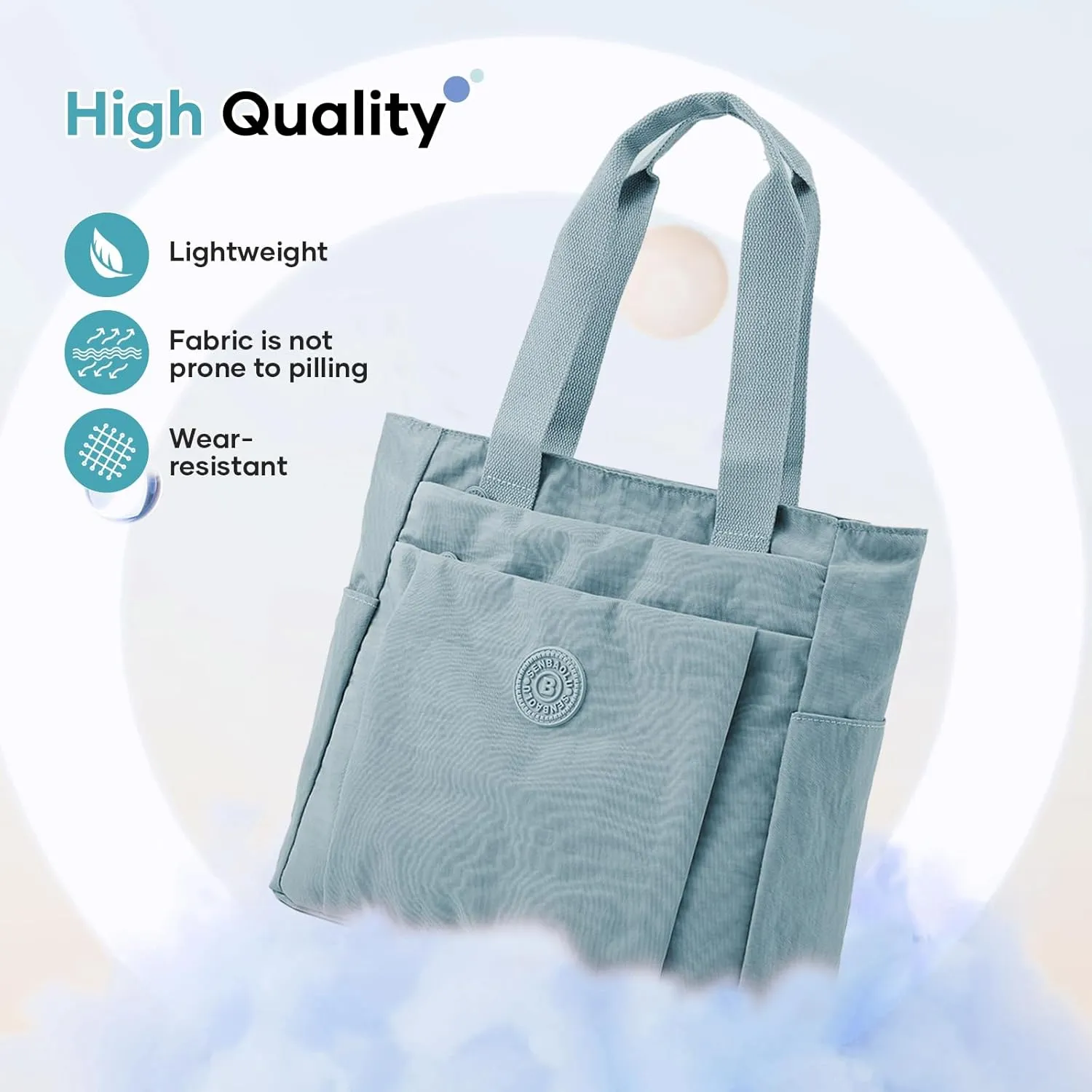 Work Tote Bag for Women, Travel Shoulder Bag Large Purse Nurse Tote Bag with Zipper for School, College, Gym