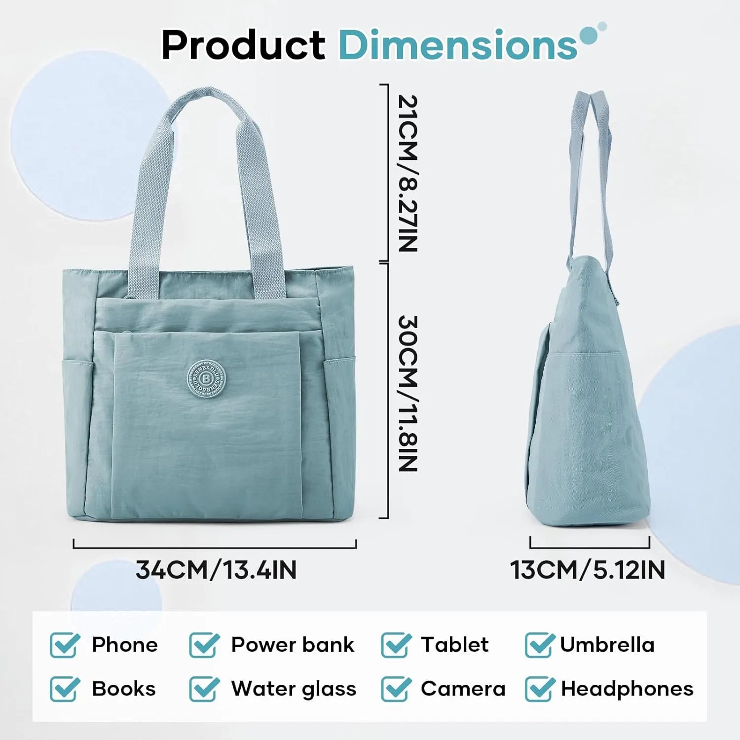 Work Tote Bag for Women, Travel Shoulder Bag Large Purse Nurse Tote Bag with Zipper for School, College, Gym