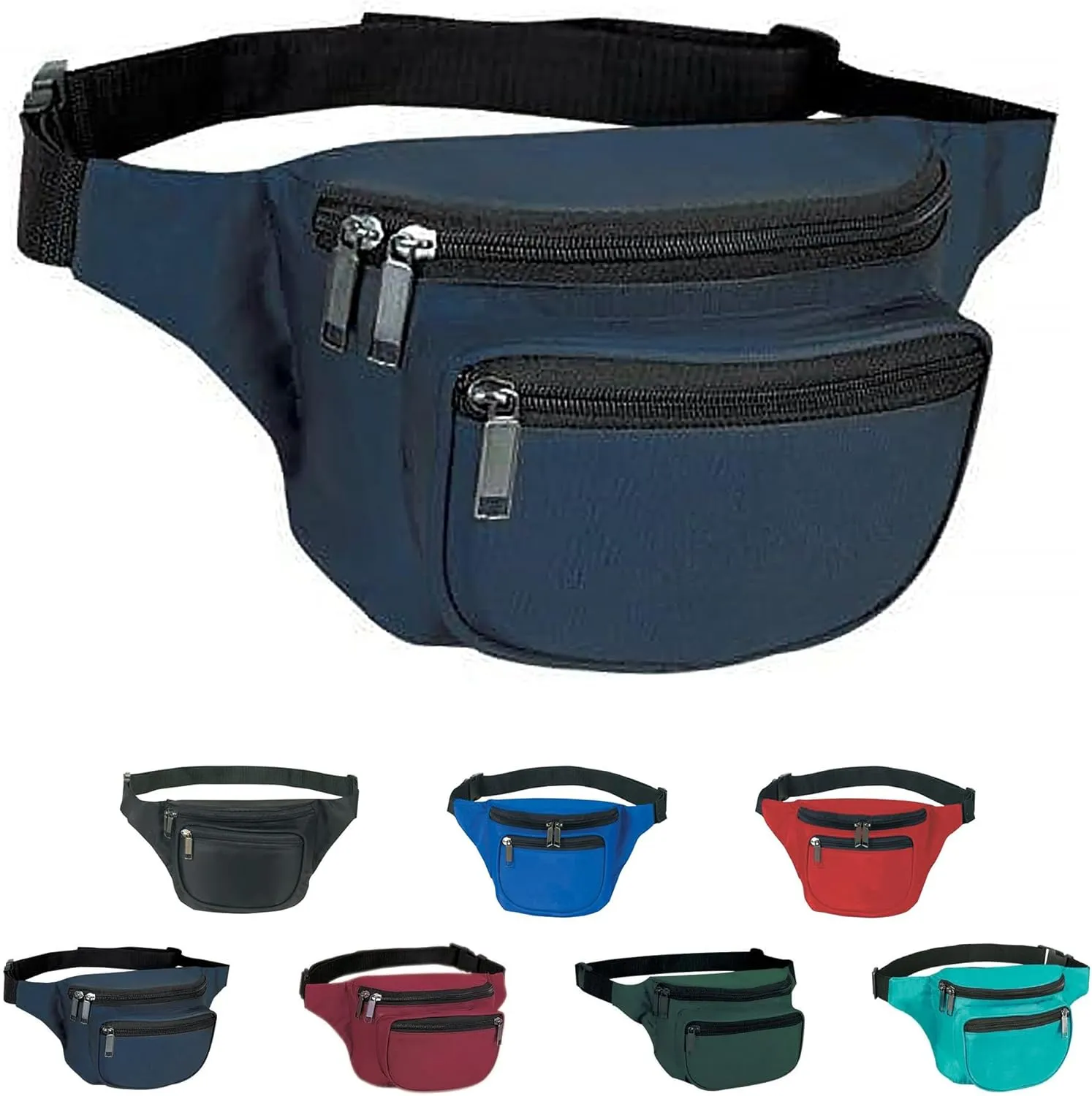 Yens Fantasybag 3-Zipper Fanny Pack-Navy Blue FN-03